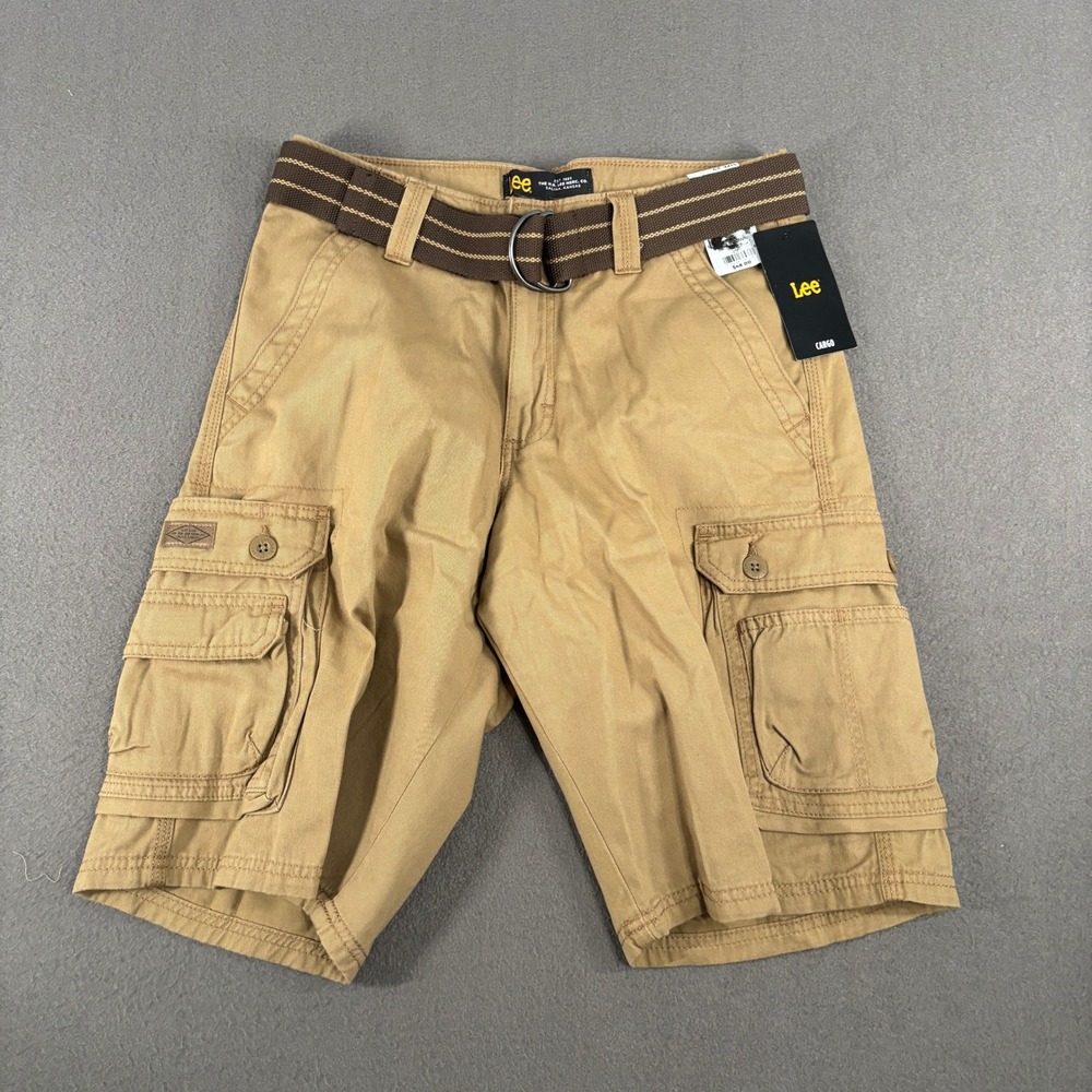 Lee Dungarees Cargo Shorts Mens Size 29 Bourbon Brown With Belt 102183323